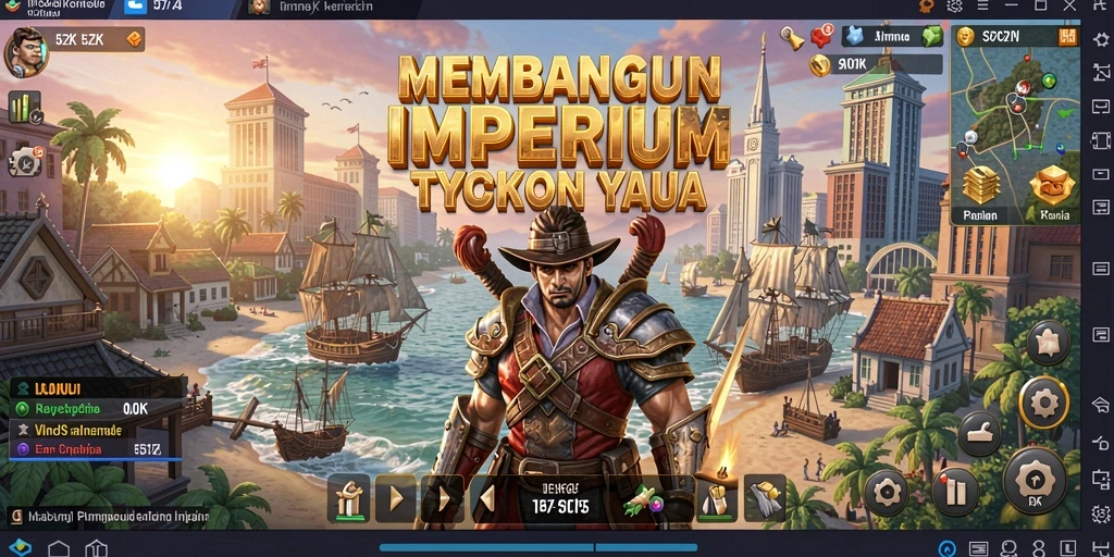 Tampilan gameplay menarik dari 5ZK dengan berbagai bisnis yang sedang dibangun.