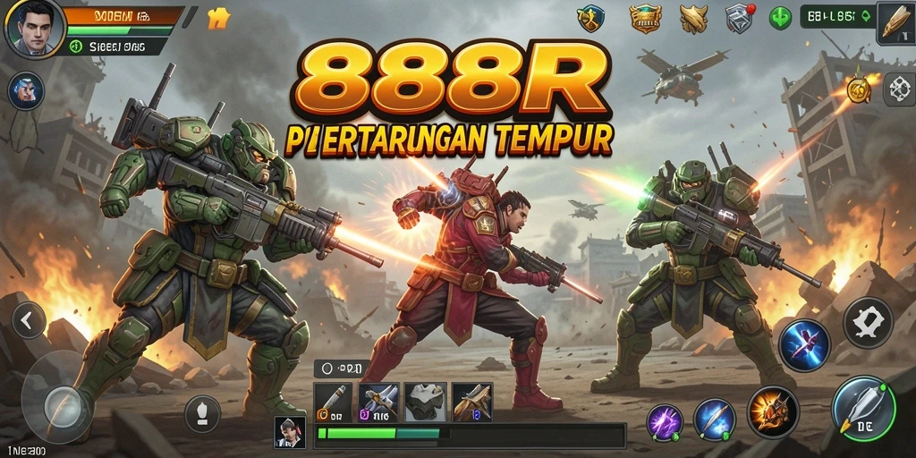 Screenshot dari gameplay 888R dengan aksi pertarungan yang mendebarkan.