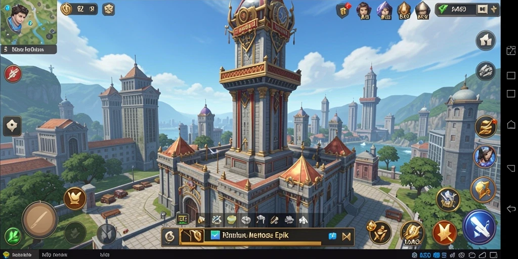 Tampilan menarik dari gameplay Tower Defense di AA62.