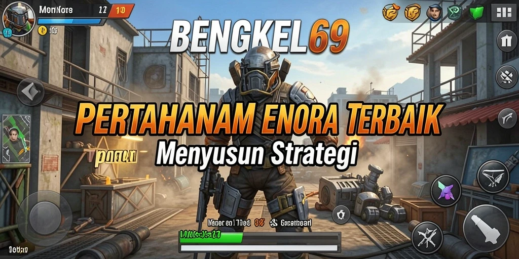 Tampilan utama BENGKEL69 menampilkan pertempuran menara yang menarik.