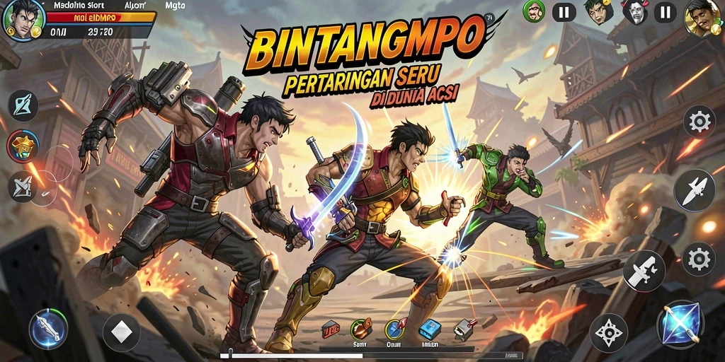 Tangkapan layar gameplay BINTANGMPO yang menampilkan aksi seru dan karakter menarik.