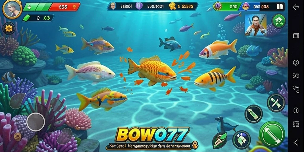 Tampilan dramatis dari gameplay Tembak Ikan di BOWO77.