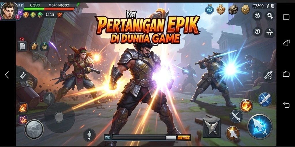 Tampilan gameplay C7890 dengan aksi pertarungan seru dan karakter yang dinamis.