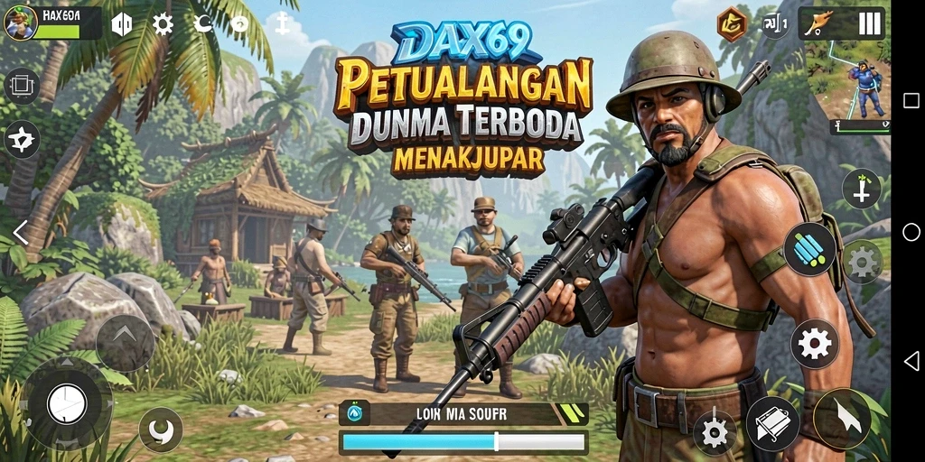 Tangkapan layar DAX69 menampilkan petualangan seru di dunia terbuka.