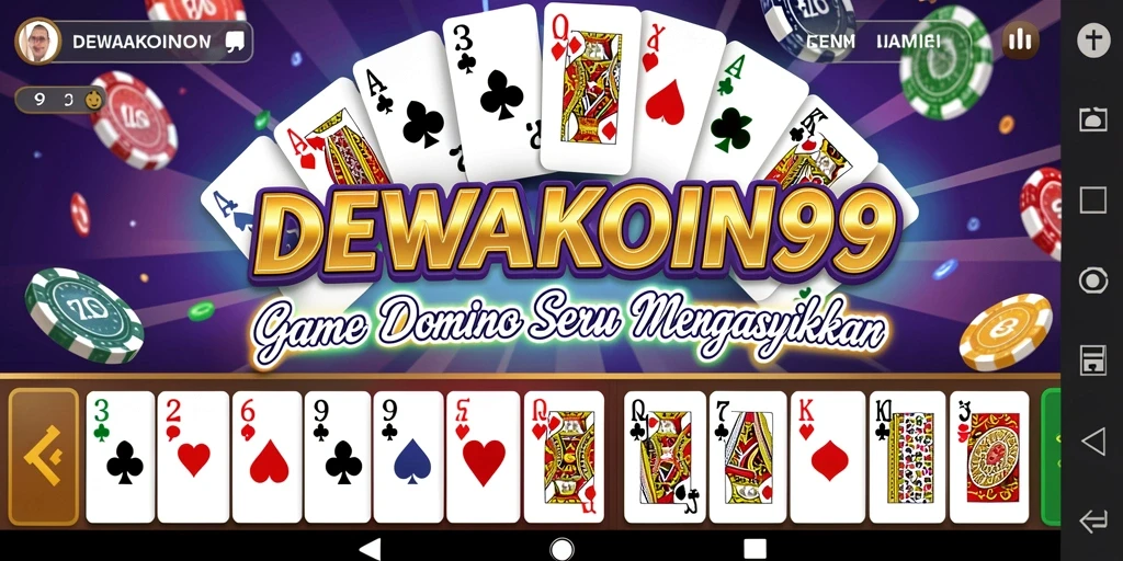 Tampilan gameplay seru DEWAKOIN99 saat bermain Domino.