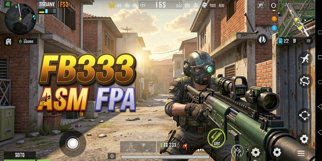 Tangkapan layar utama FB333 menampilkan aksi cepat dalam pertempuran FPS.
