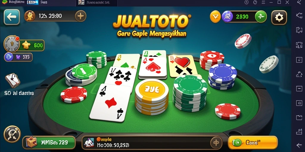 Tampak gameplay seru dari JUALTOTO dengan kartu Gaple.