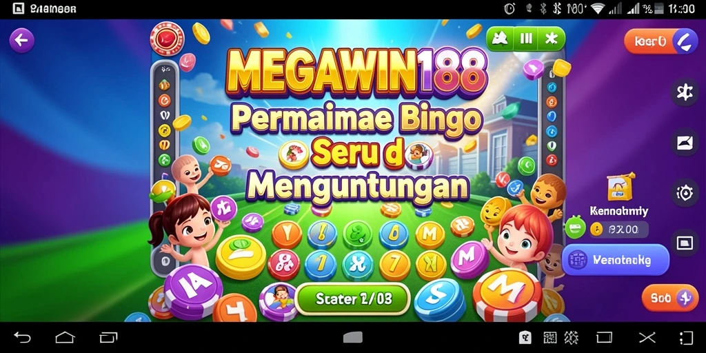 Screenshot utama MEGAWIN188 menampilkan gameplay bingo yang seru.