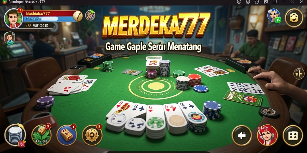 Tangkapan layar gameplay <strong>MERDEKA777</strong> yang menampilkan suasana seru permainan Gaple.