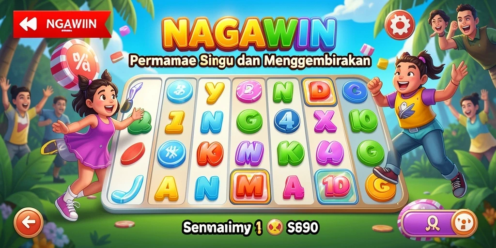 Screenshot gameplay Bingo NAGAWIN yang penuh warna dan seru.