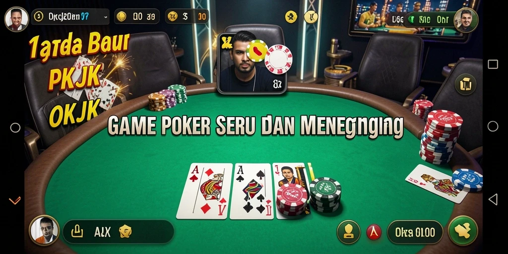 Tampilan menarik saat bermain game Poker OKJK.