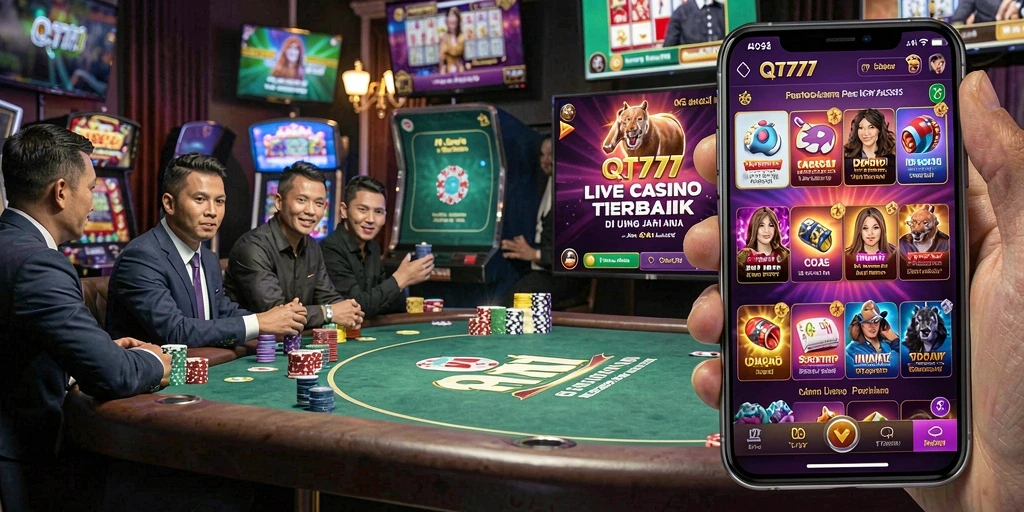 Gameplay Live Casino QT777 menampilkan dealer profesional dan interaksi langsung.