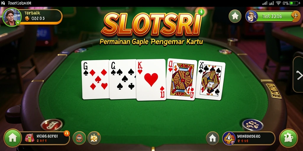 Screenshot utama SLOTSRI menampilkan momen seru bermain Gaple di ponsel.