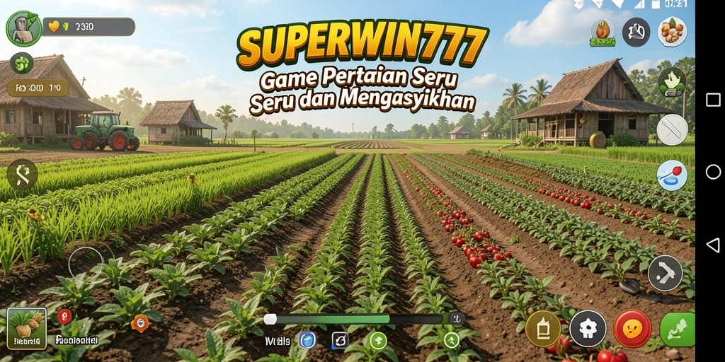 Tampilan gameplay menarik dari SUPERWIN777 yang menampilkan aktivitas pertanian.