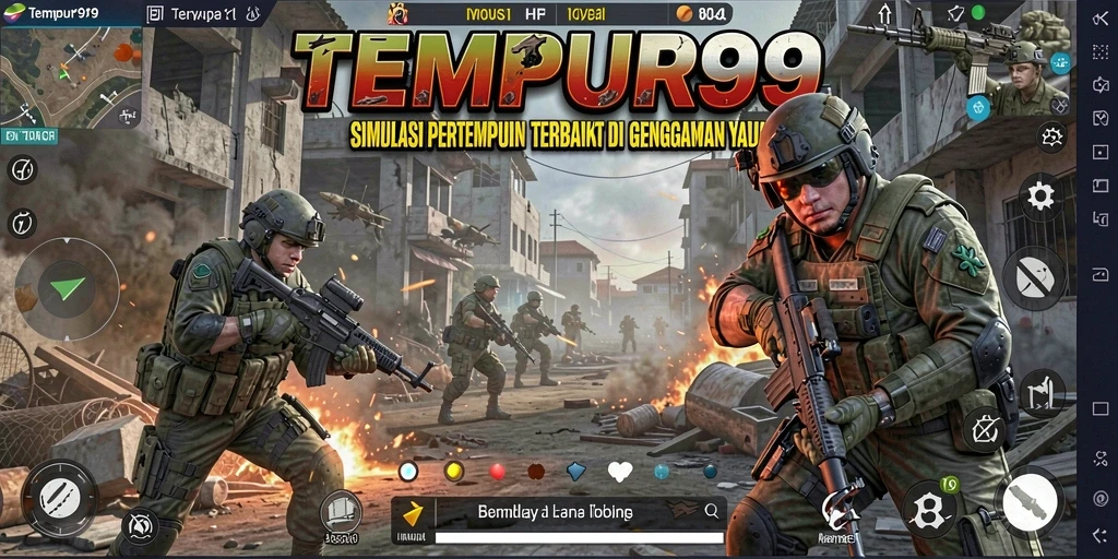 Tampilan gameplay seru dalam TEMPUR99 dengan aksi pertempuran yang menegangkan.