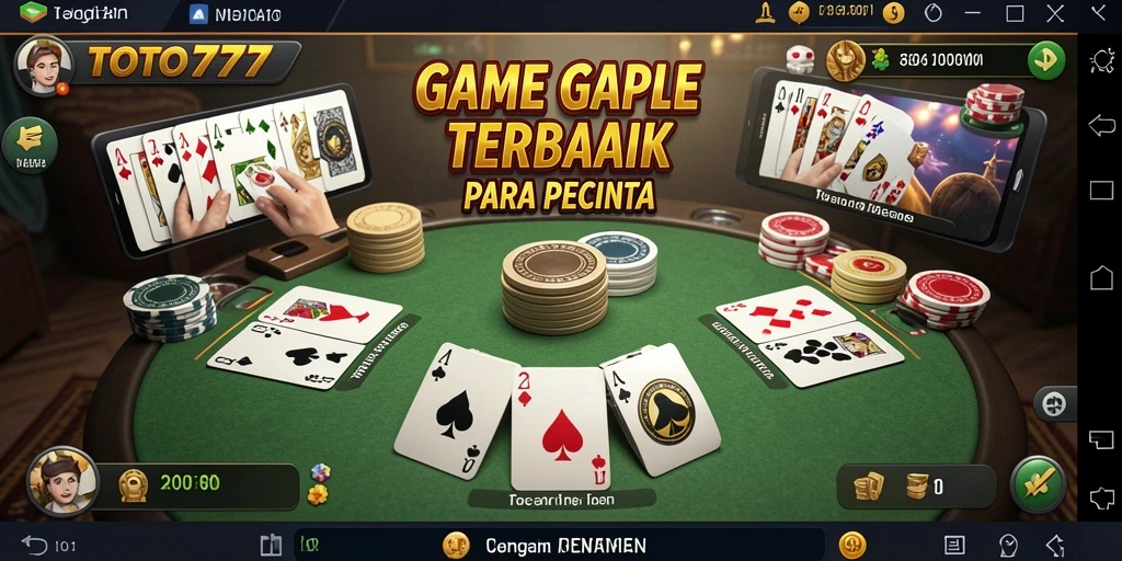 Tampilan gameplay seru dari game Gaple TOTO777.