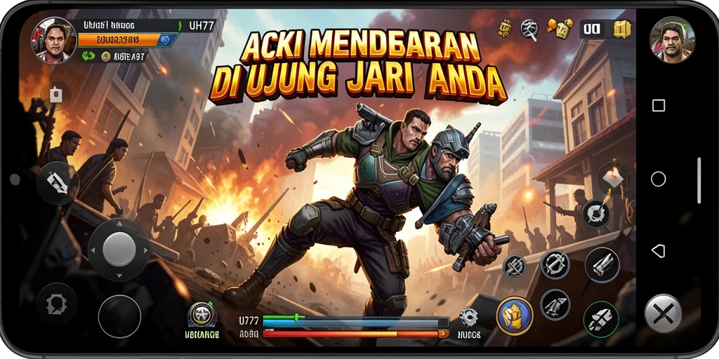 Tampilan menegangkan dari gameplay UH77 saat bertarung.