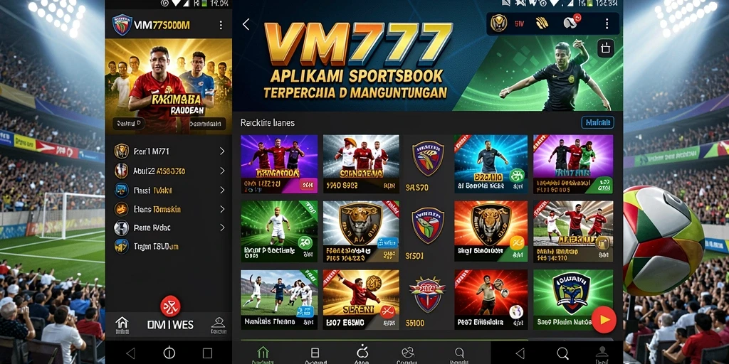 Screenshot menunjukkan tampilan antarmuka taruhan Sportsbook di VM777.